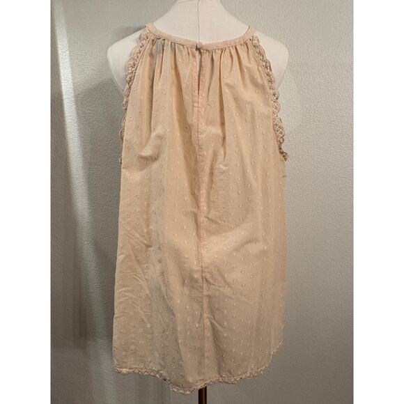 TORRID Blouse Cream Polka Dot Ruffle Crochet Sleeveless Boho Top | Size 1 - Picture 5 of 7